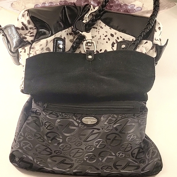 Francesco Biasia Black & White Calf Skin Handbag - Picture 8 of 9